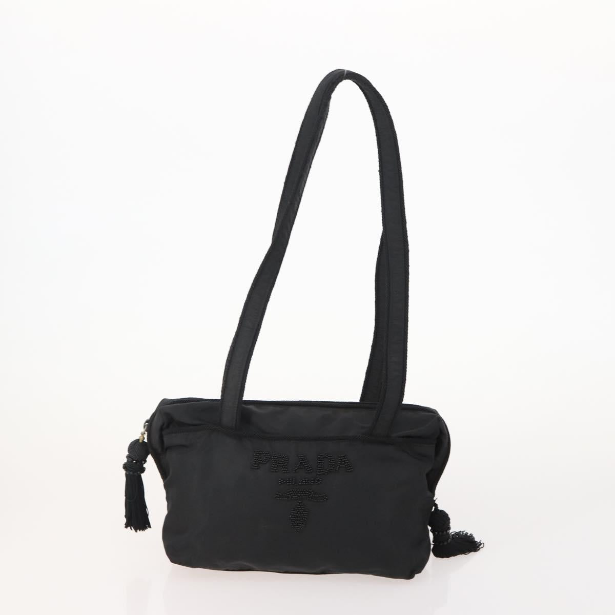 PRADA Shoulder Bag Nylon Leather 5 Set Black Navy Brown Auth bs35225