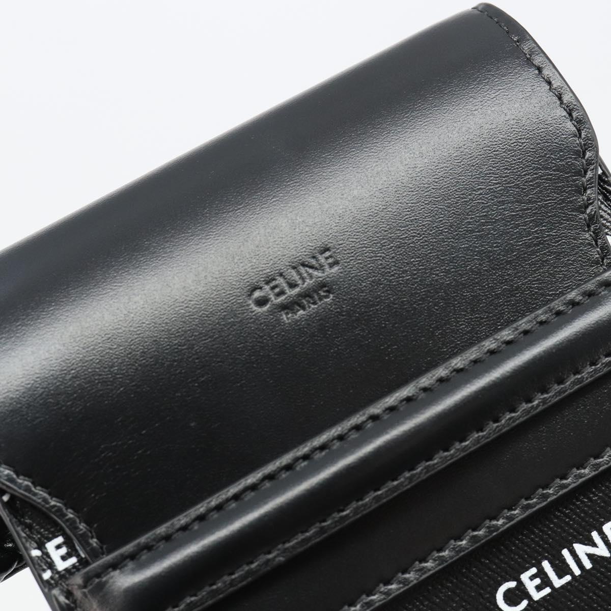 CELINE Shoulder Bag PVC Leather Black Auth bs35232A