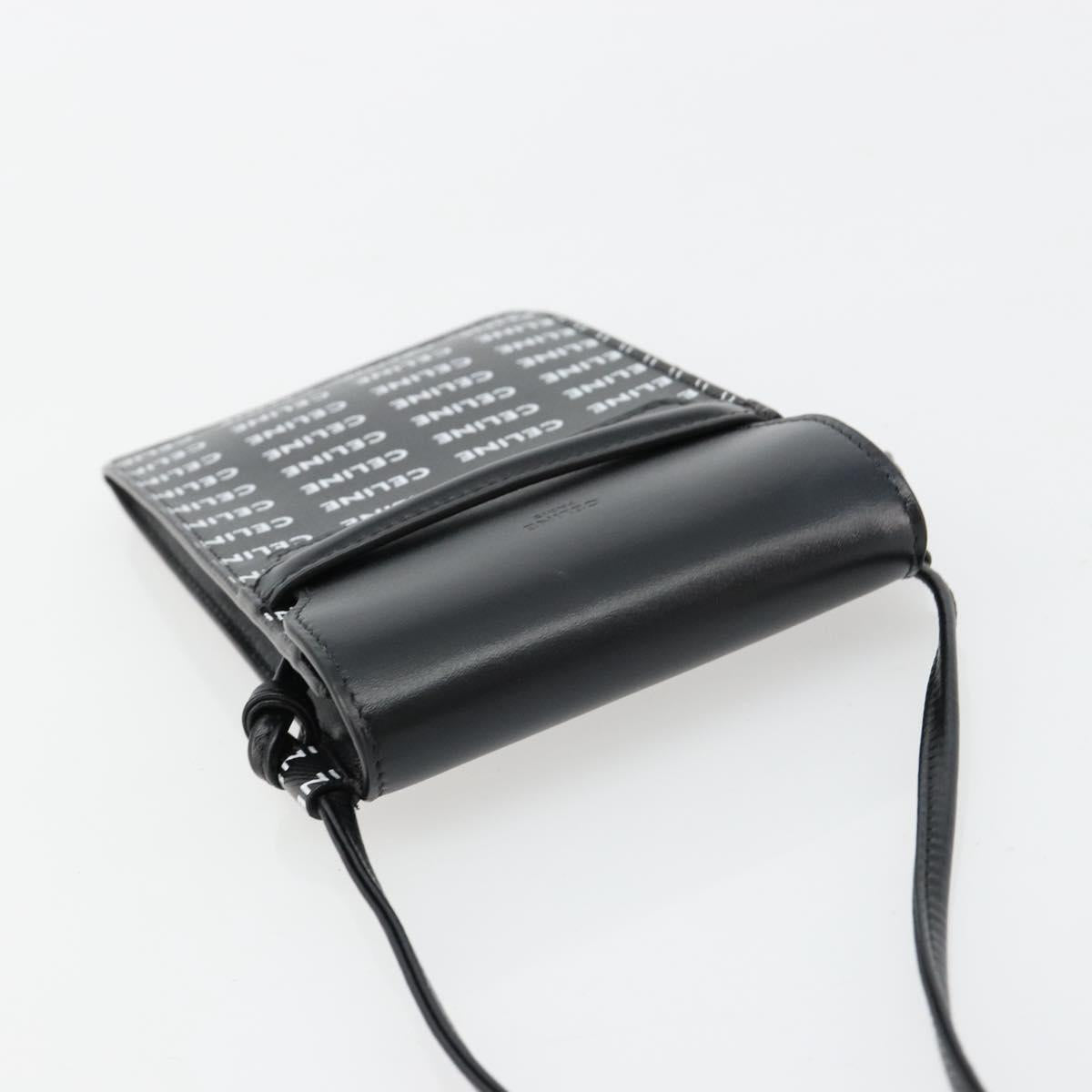 CELINE Shoulder Bag PVC Leather Black Auth bs35232A