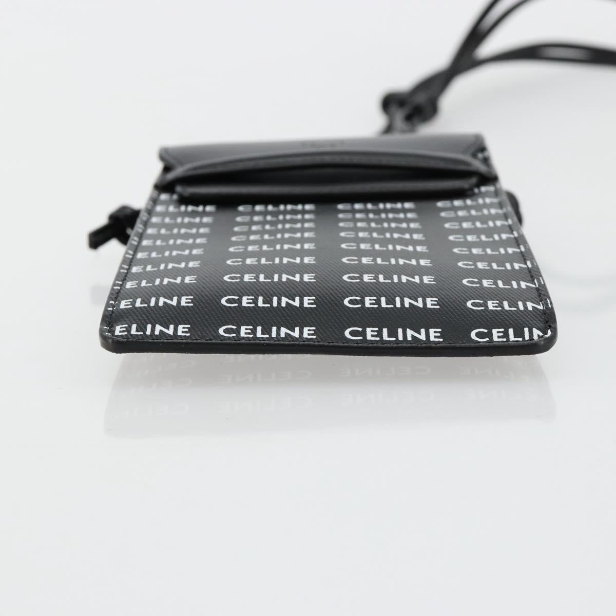 CELINE Shoulder Bag PVC Leather Black Auth bs35232A