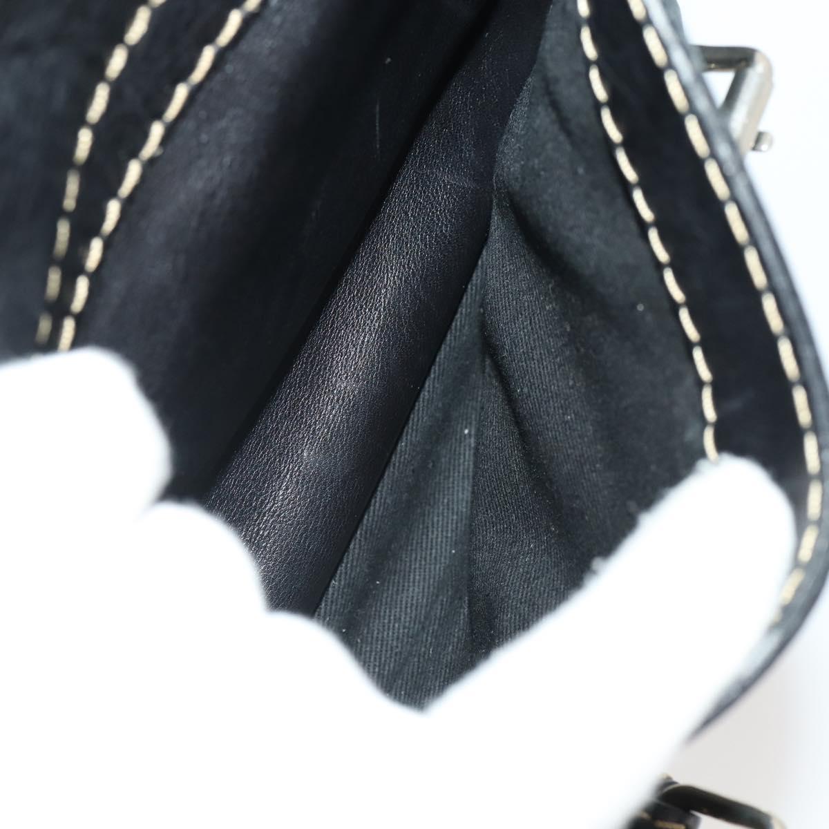 Chloe Eddithbu Hand Bag Leather 2way Black Silver Auth bs35234A