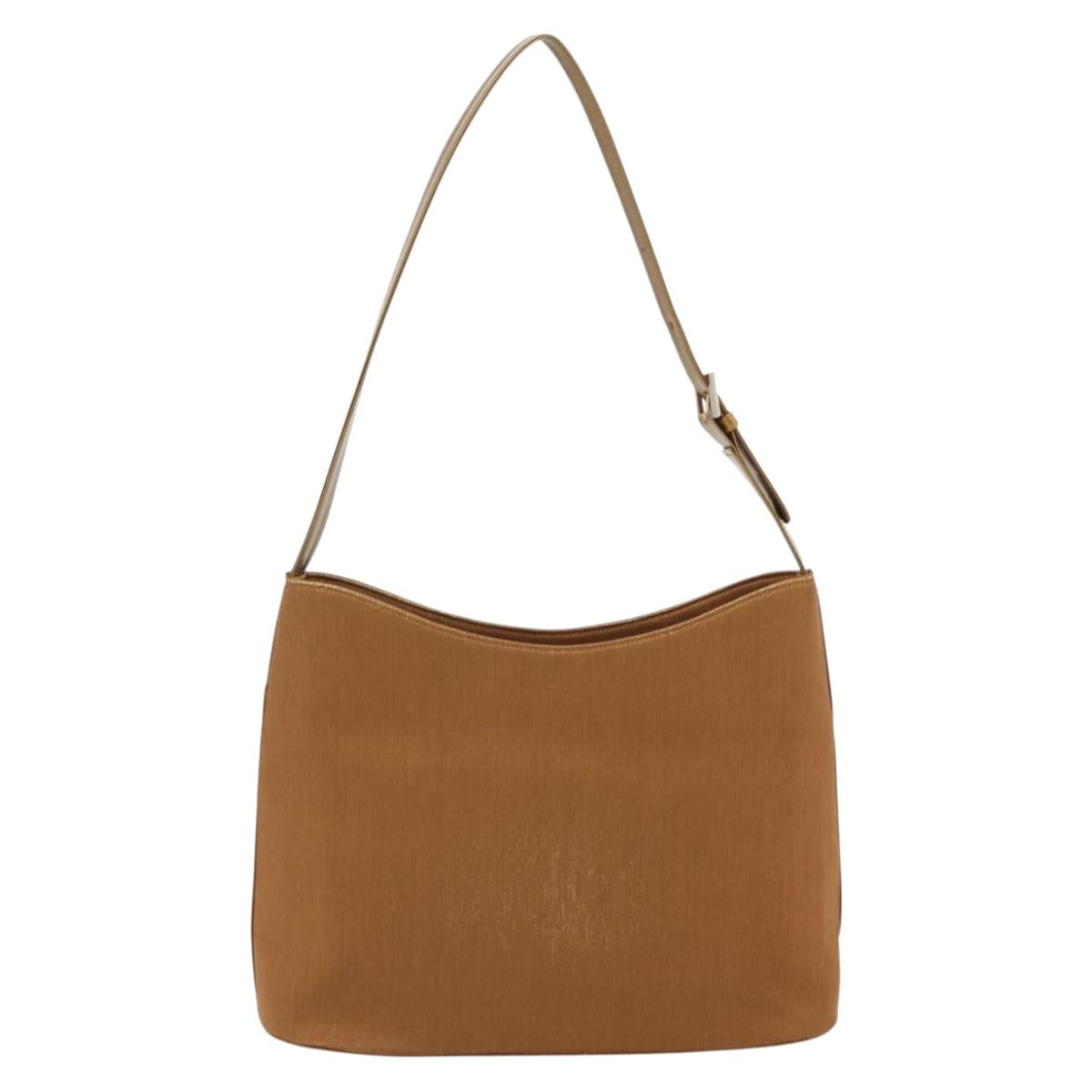 GIVENCHY Shoulder Bag Canvas Bronze Gold Auth bs35236