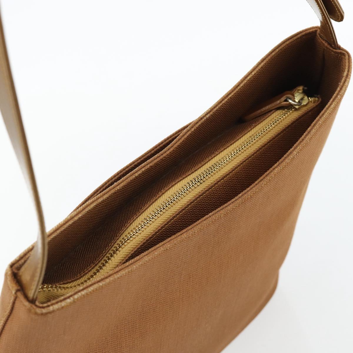 GIVENCHY Shoulder Bag Canvas Bronze Gold Auth bs35236