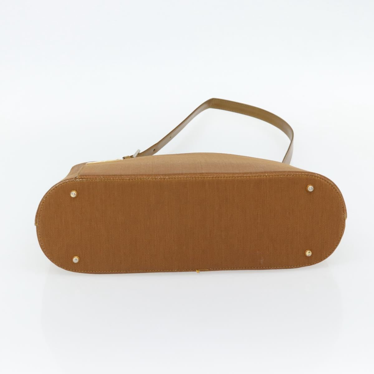 GIVENCHY Shoulder Bag Canvas Bronze Gold Auth bs35236