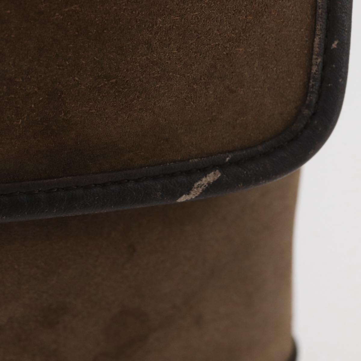 LOEWE Anagram Shoulder Bag Suede Brown Gold Auth bs35241