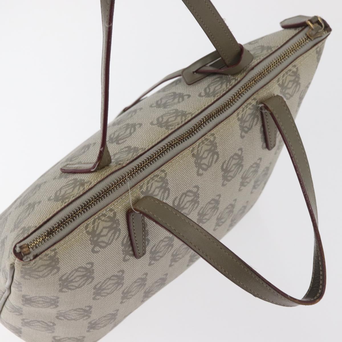 LOEWE Anagram Hand Bag PVC Gold Gray Auth bs35243
