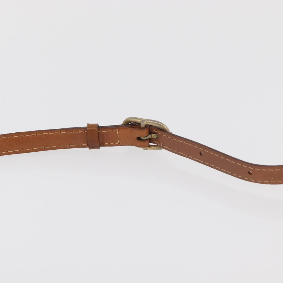 CELINE Macadam Canvas Shoulder Bag PVC Leather Brown Gold Auth bs35244