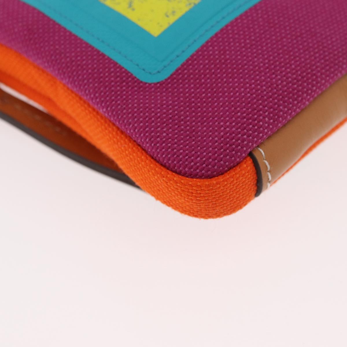 LOEWE Shoulder Pouch Shoulder Bag Canvas Multicolor Silver Auth bs35249M