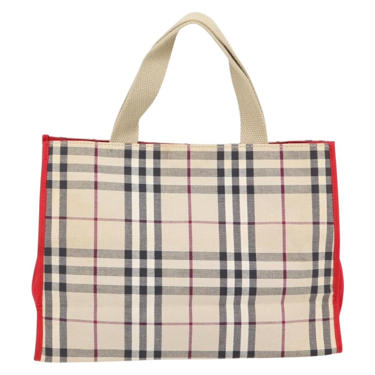 BURBERRY Nova Check Tote Bag Canvas Beige Auth bs35250