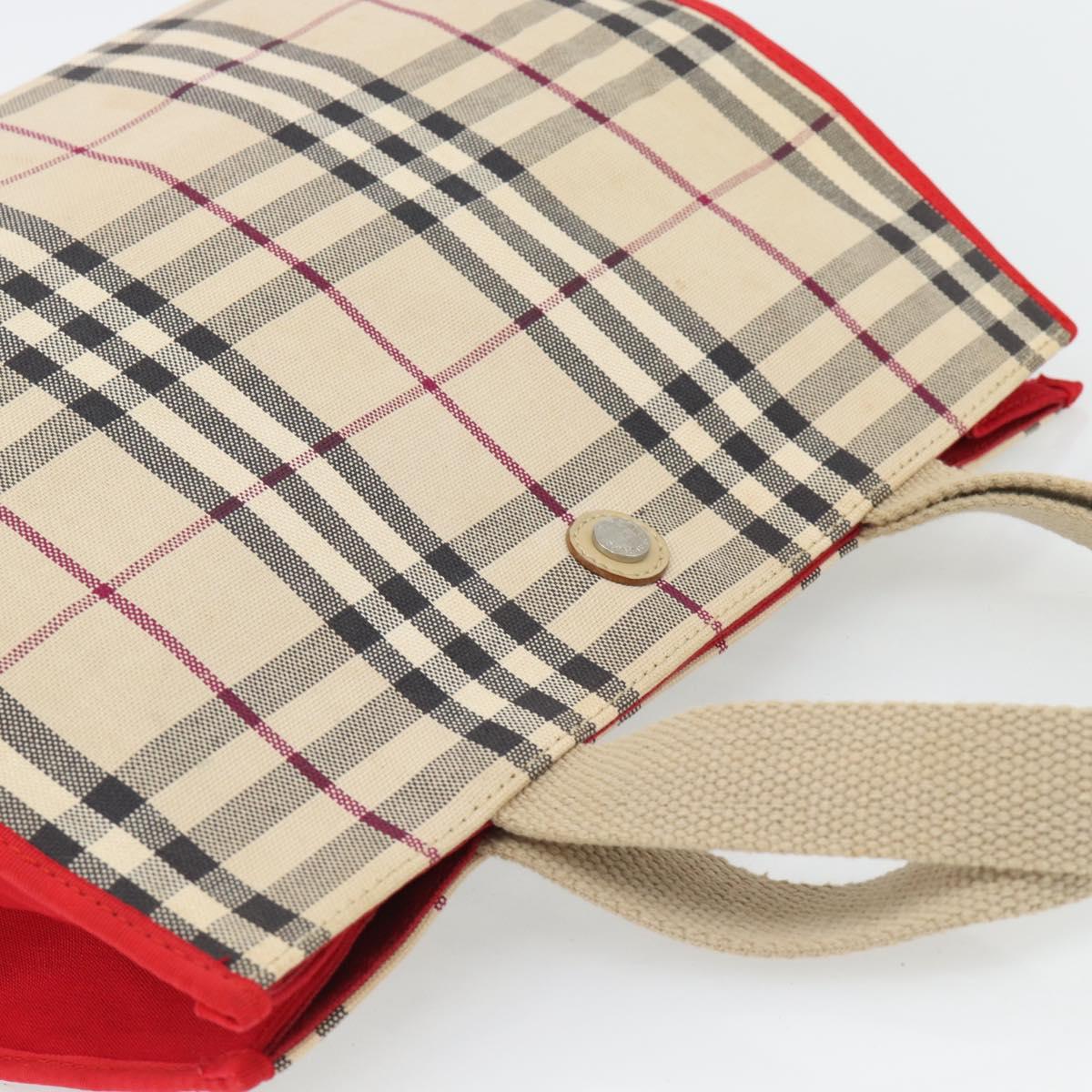 BURBERRY Nova Check Tote Bag Canvas Beige Auth bs35250