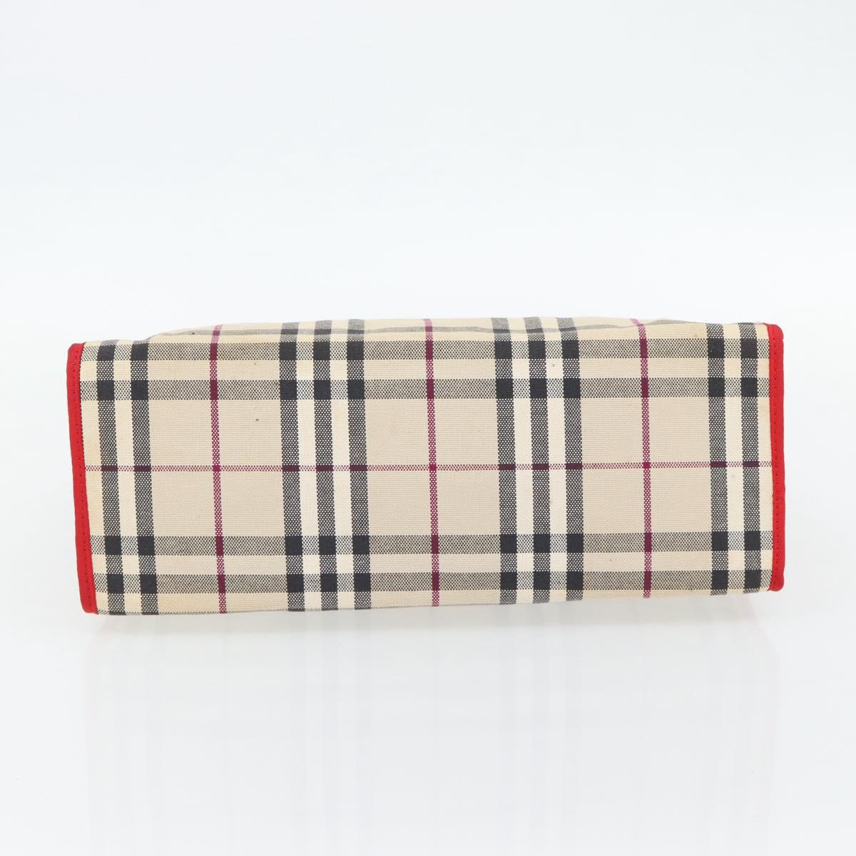 BURBERRY Nova Check Tote Bag Canvas Beige Auth bs35250