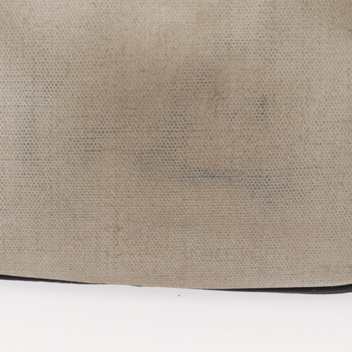 SAINT LAURENT Shoulder Bag Coated Canvas Silver Beige Auth bs35257