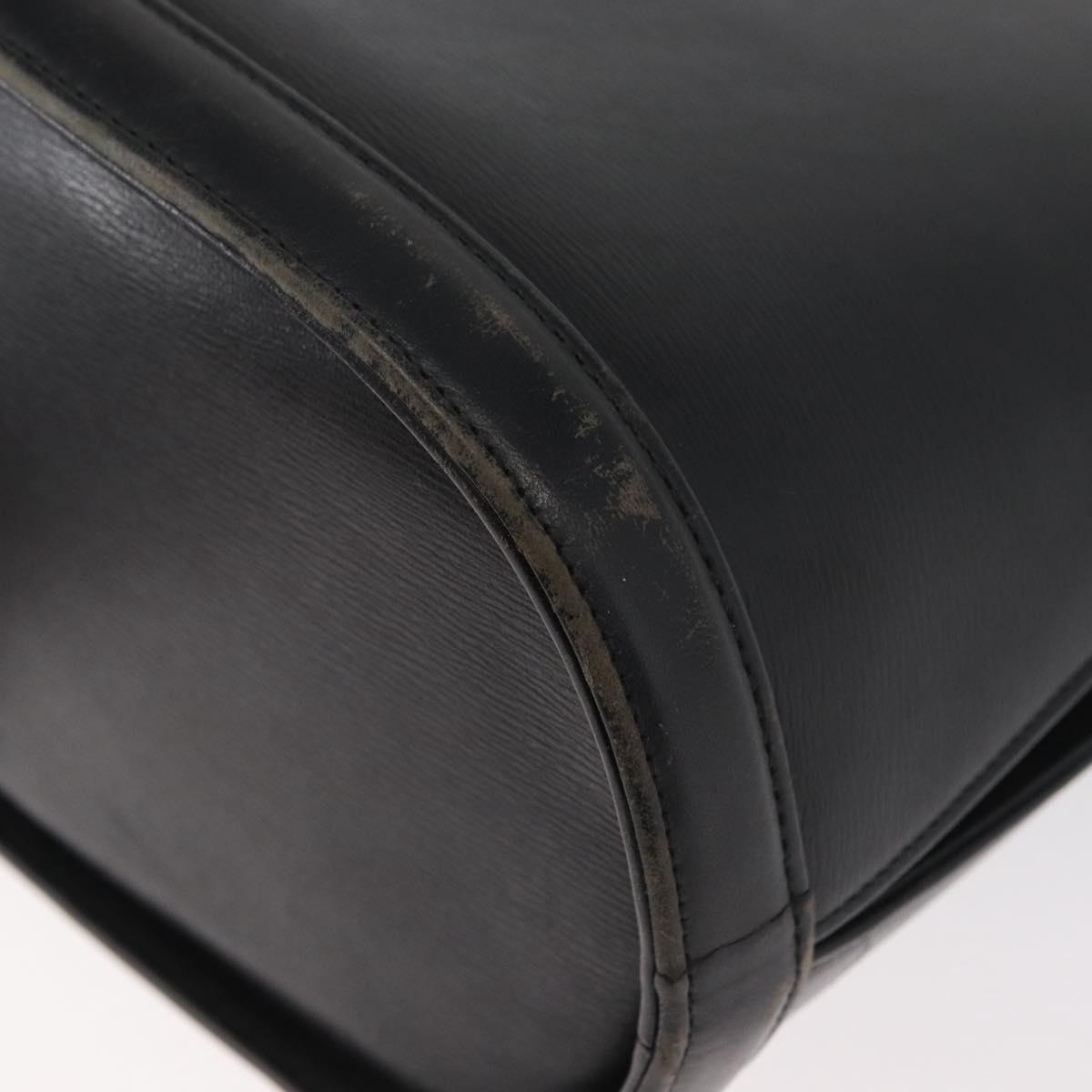 VALENTINO Shoulder Bag Leather Black Gold Auth bs35258