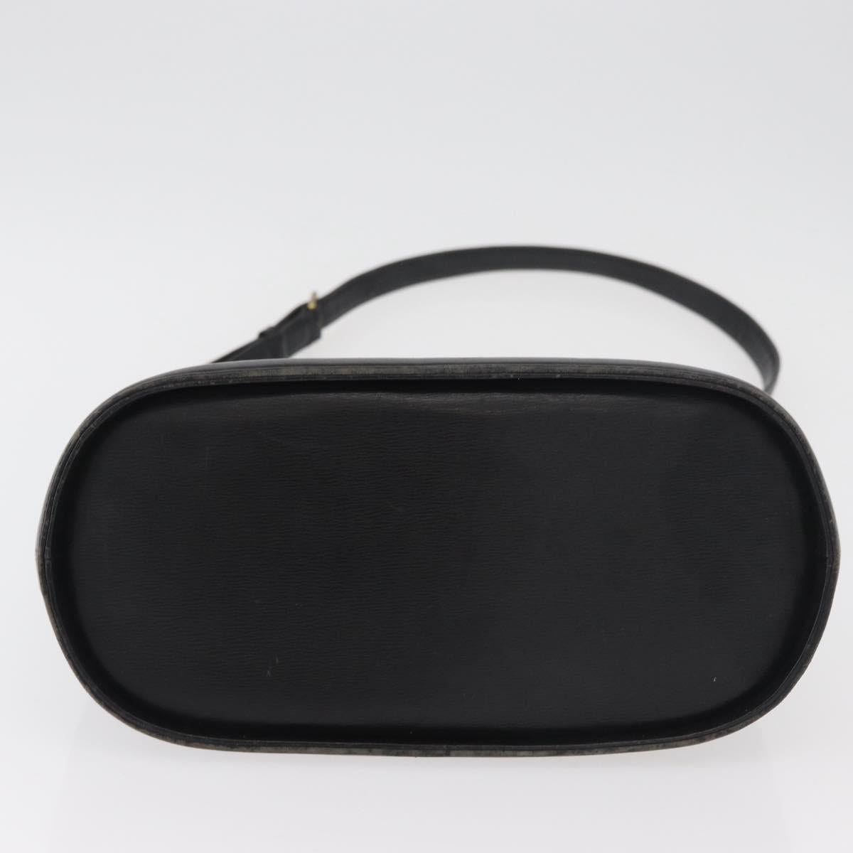 VALENTINO Shoulder Bag Leather Black Gold Auth bs35258
