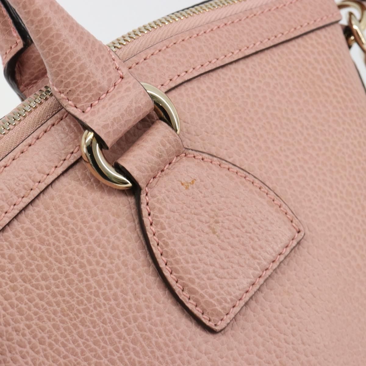 GUCCI Hand Bag Leather 2way Pink Gold 449651 Auth bs35273A
