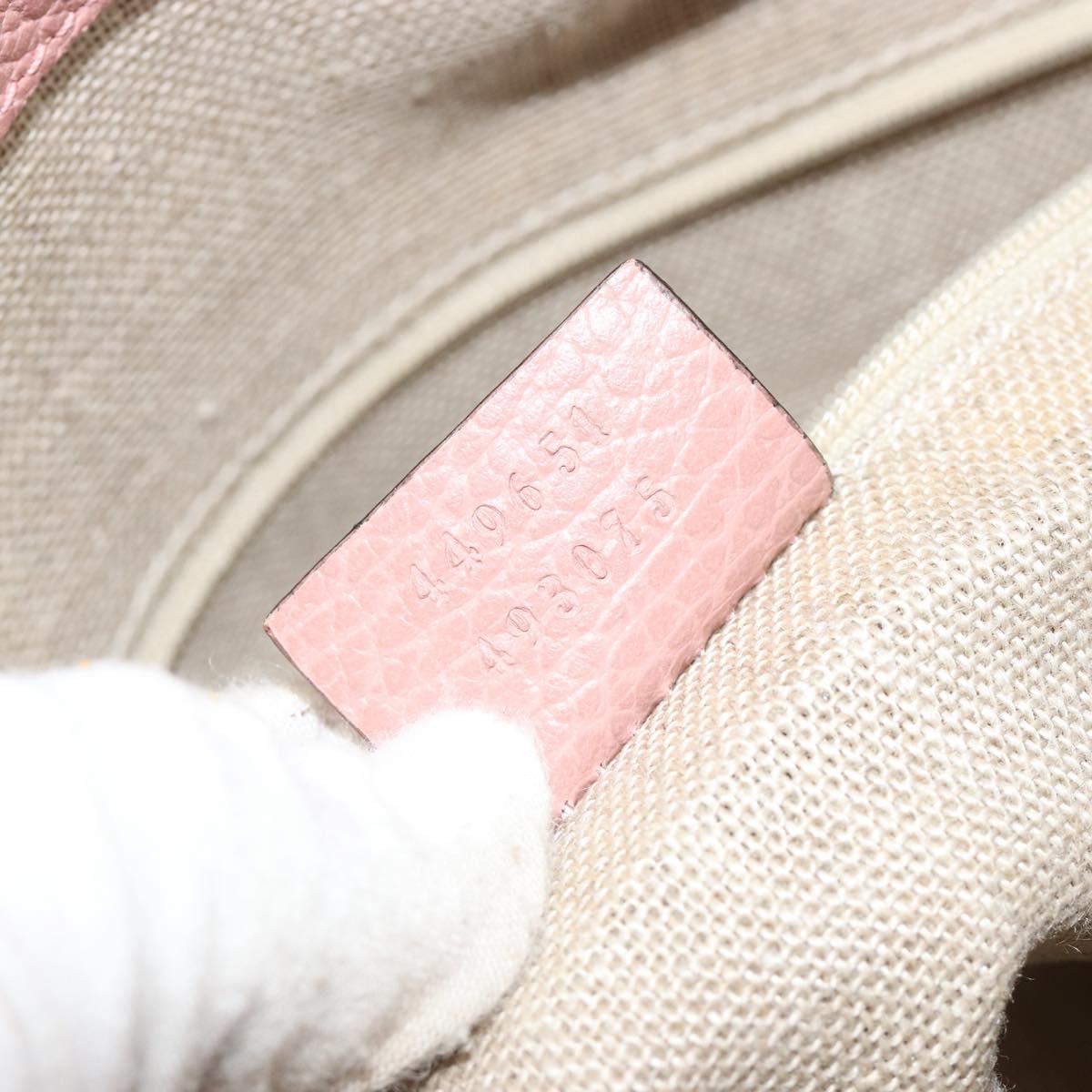 GUCCI Hand Bag Leather 2way Pink Gold 449651 Auth bs35273A