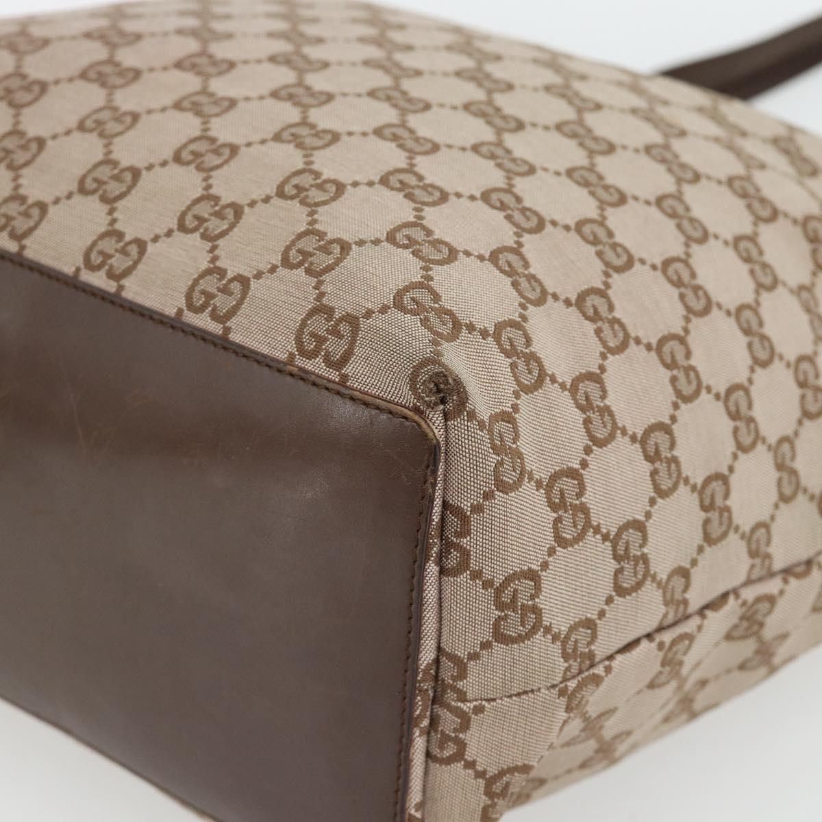 GUCCI GG Canvas Tote Bag Beige Gold 002 1098 1705 Auth bs35275