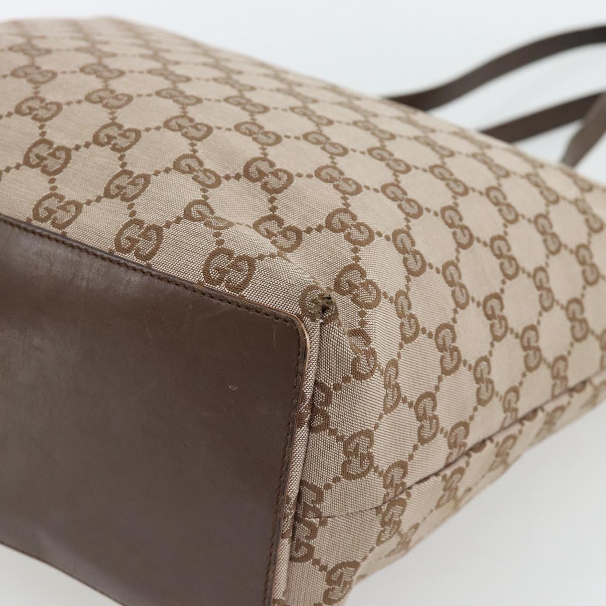 GUCCI GG Canvas Tote Bag Beige Gold 002 1098 1705 Auth bs35275