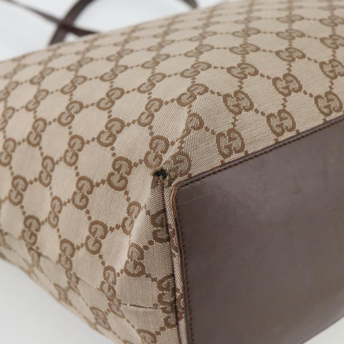 GUCCI GG Canvas Tote Bag Beige Gold 002 1098 1705 Auth bs35275