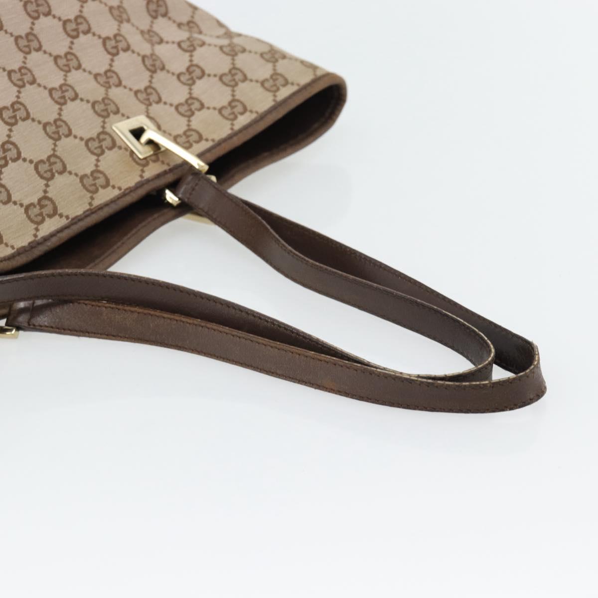 GUCCI GG Canvas Tote Bag Beige Gold 002 1098 1705 Auth bs35275
