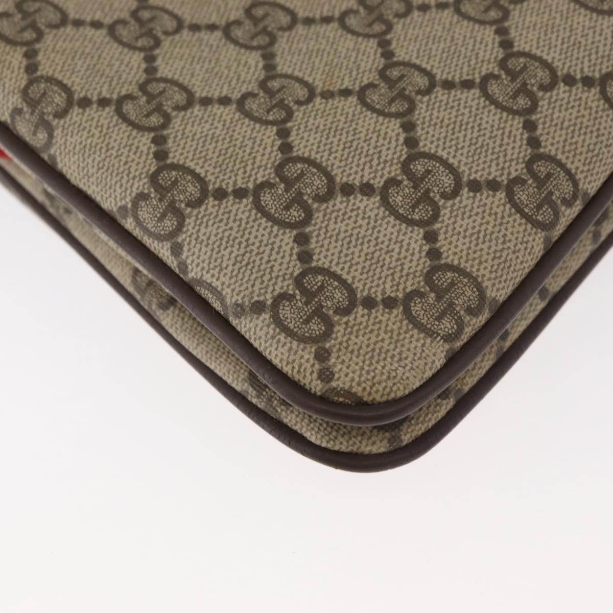 GUCCI GG Supreme Web Sherry Line Bag PVC Beige Gold 904 02 035 Auth bs35284