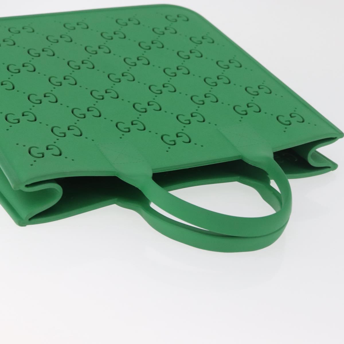 GUCCI GG Children's Tote Bag Rubber Green 679365 Auth bs35286A