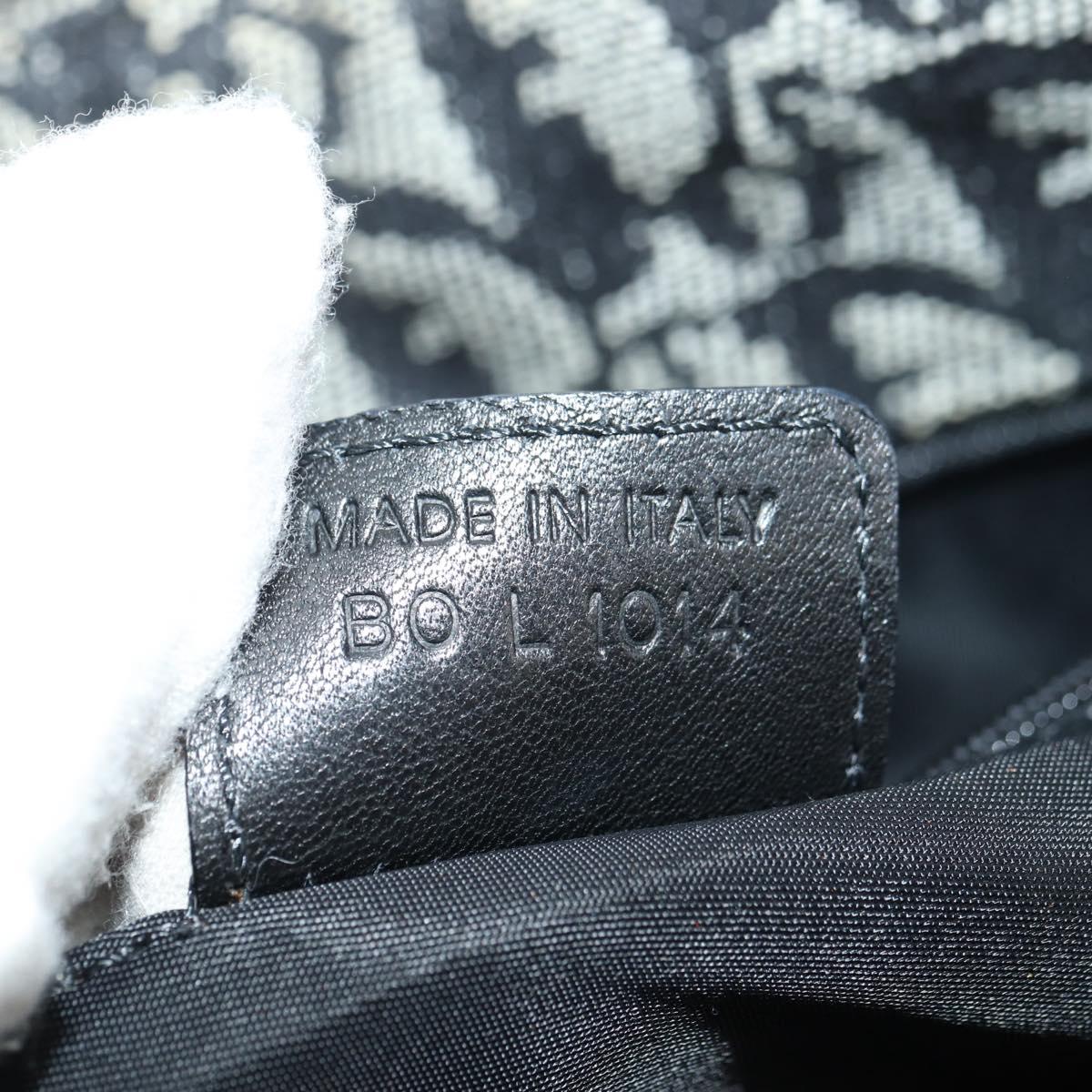 Christian Dior Trotter Canvas Shoulder Bag Black Silver Auth bs35297SAV