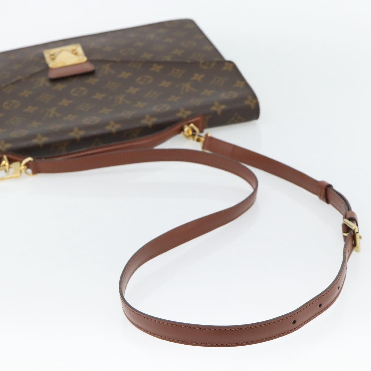LOUIS VUITTON Monogram Porte Documents Bandouliere Bag M53338 LV Auth bs35313