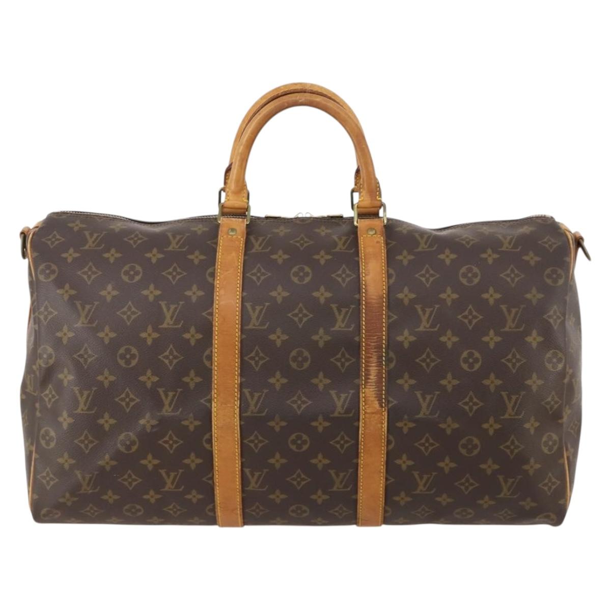 LOUIS VUITTON Monogram Keepall Bandouliere 50 Boston Bag M41416 LV Auth bs35315