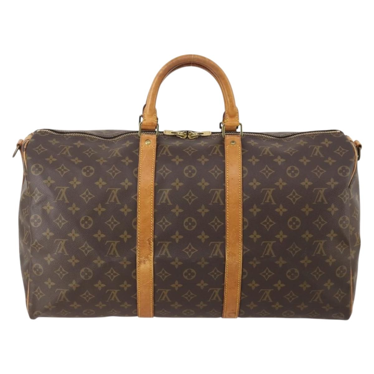 LOUIS VUITTON Monogram Keepall Bandouliere 50 Boston Bag M41416 LV Auth bs35315