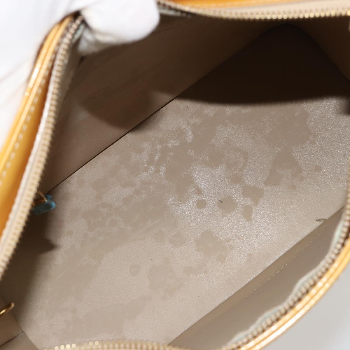 LOUIS VUITTON Monogram Vernis Houston Hand Bag Beige M91004 LV Auth bs35321