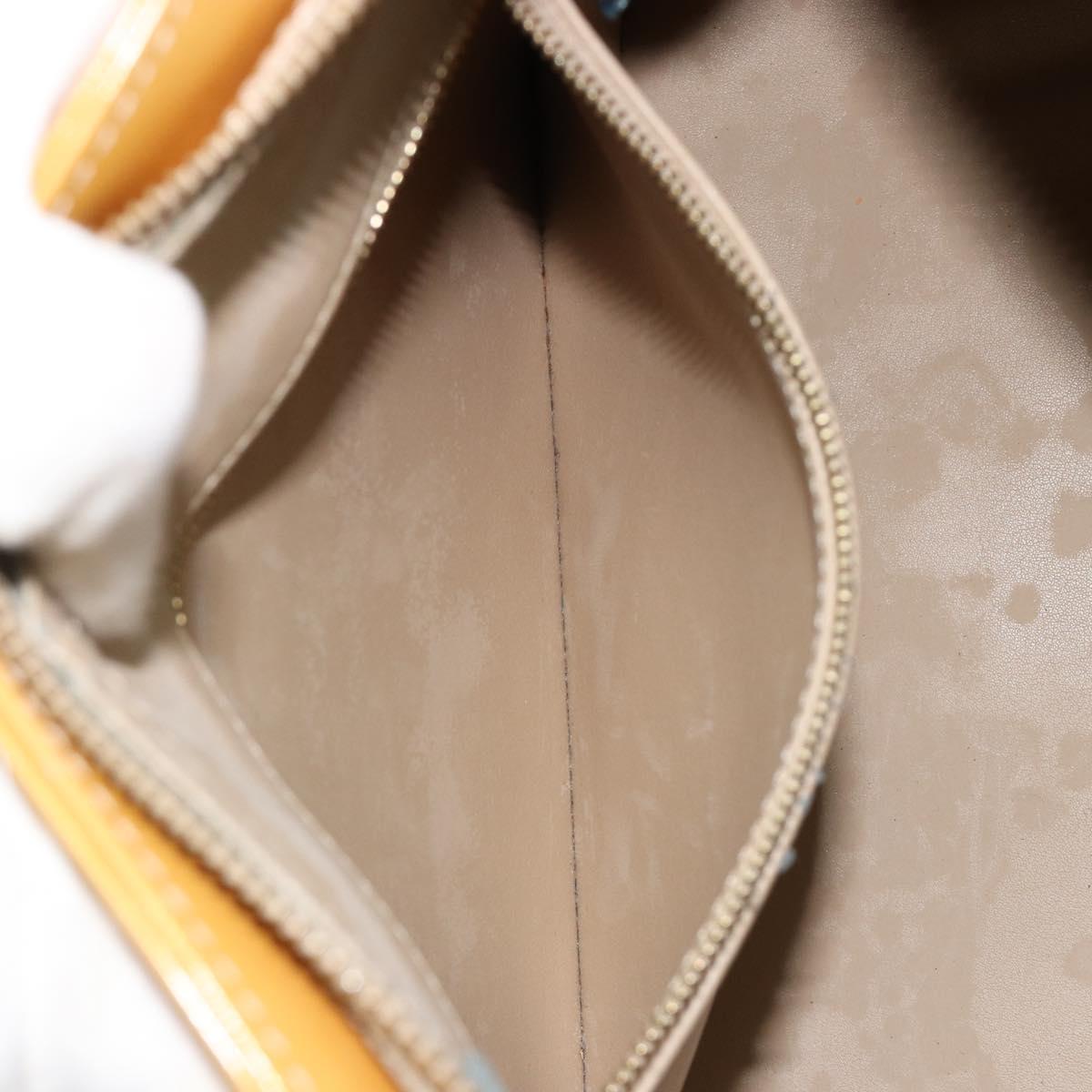 LOUIS VUITTON Monogram Vernis Houston Hand Bag Beige M91004 LV Auth bs35321
