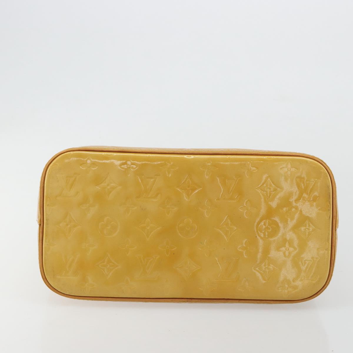 LOUIS VUITTON Monogram Vernis Houston Hand Bag Beige M91004 LV Auth bs35321