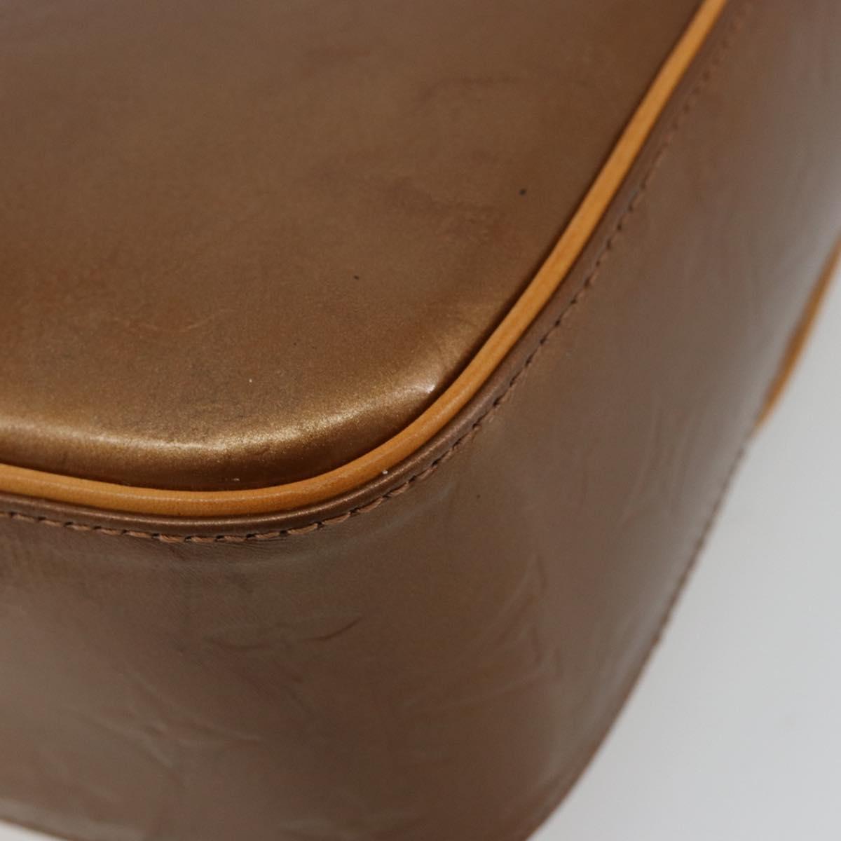 LOUIS VUITTON Monogram Vernis Christie GM Bag Bronze M91107 LV Auth bs35323
