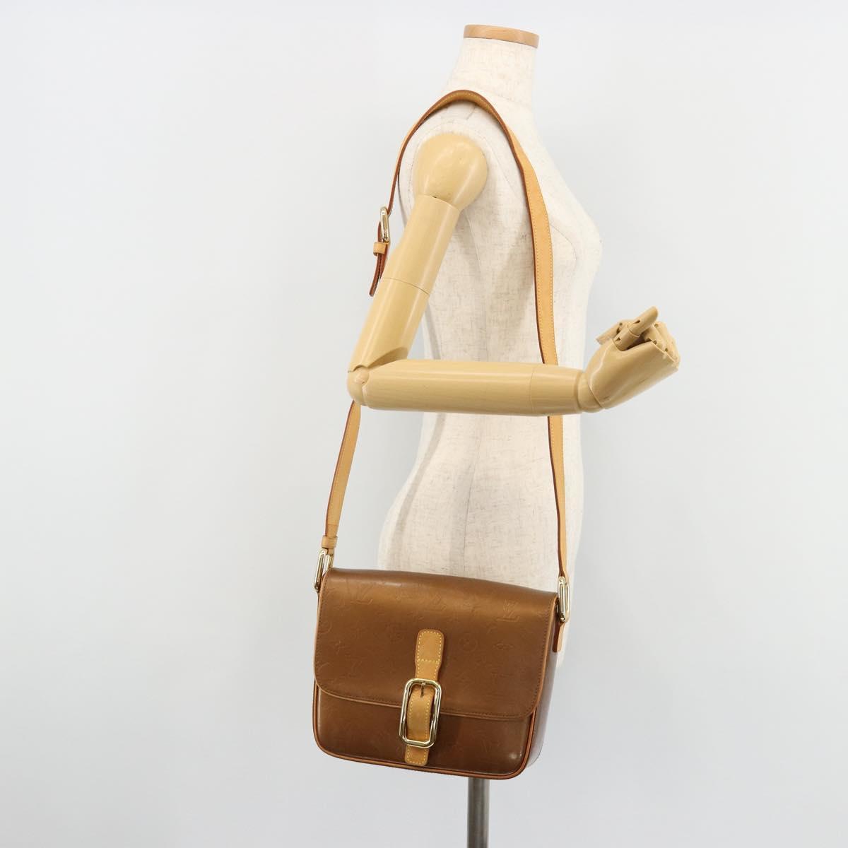 LOUIS VUITTON Monogram Vernis Christie GM Bag Bronze M91107 LV Auth bs35323