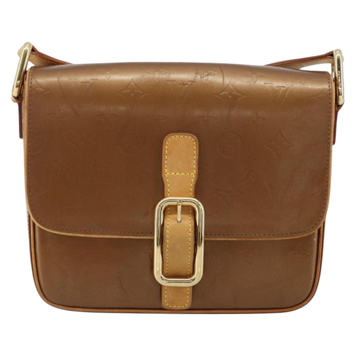 LOUIS VUITTON Monogram Vernis Christie GM Bag Bronze M91107 LV Auth bs35323