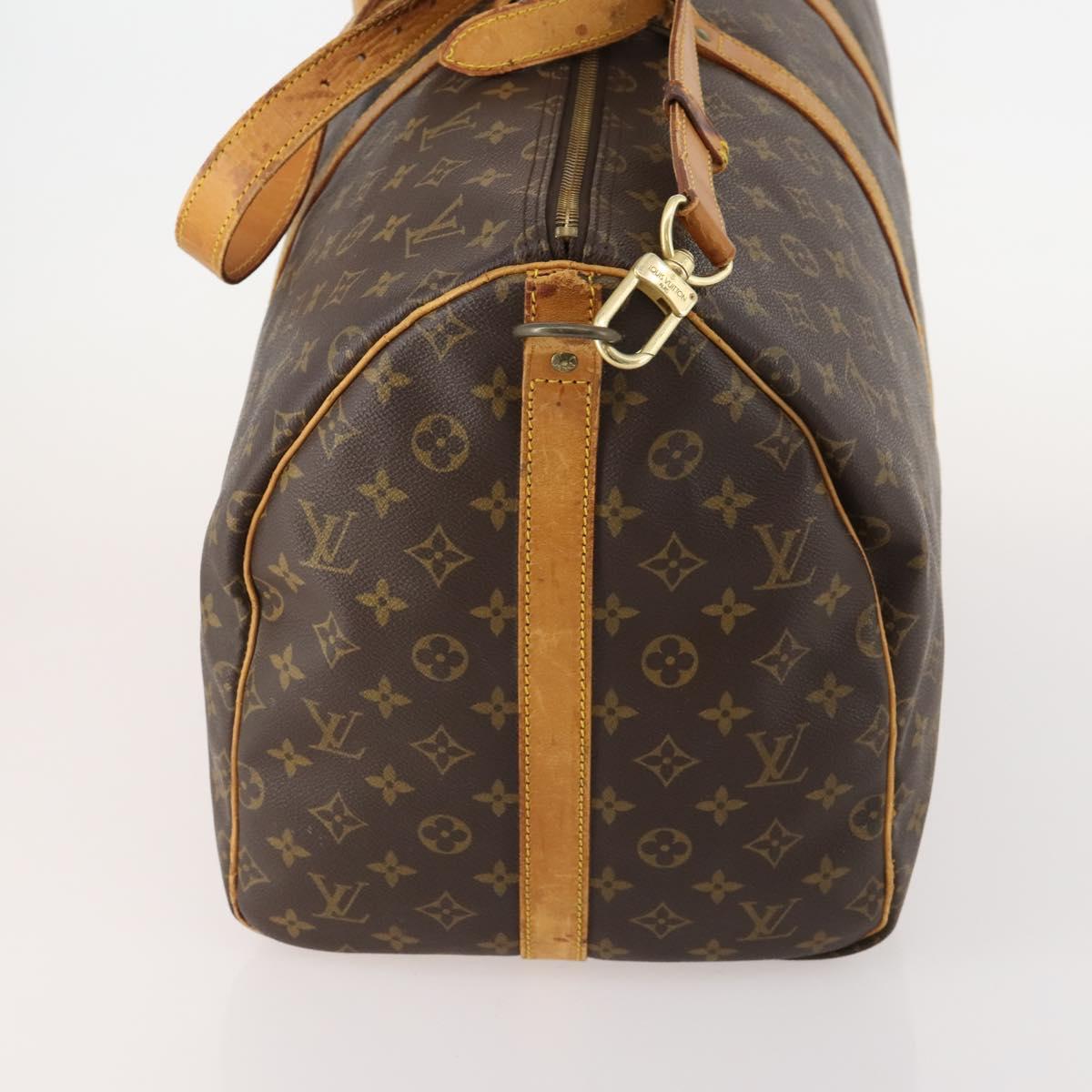 LOUIS VUITTON Monogram Keepall Bandouliere 55 Boston Bag M41414 LV Auth bs35329