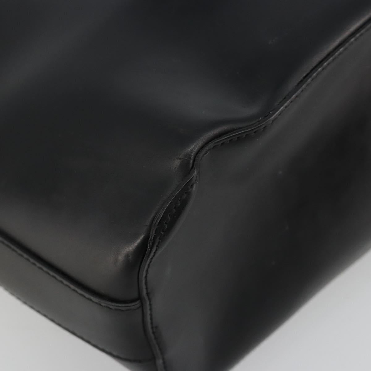 GUCCI Shoulder Bag Leather Black Silver 0013814 Auth bs35336
