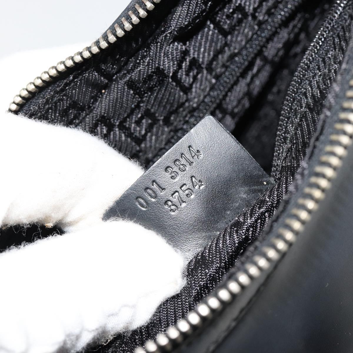 GUCCI Shoulder Bag Leather Black Silver 0013814 Auth bs35336