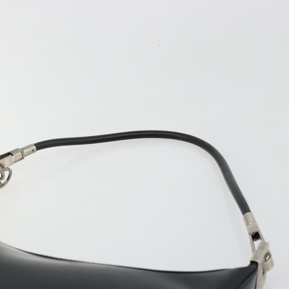 GUCCI Shoulder Bag Leather Black Silver 0013814 Auth bs35336