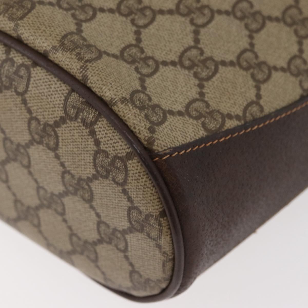 GUCCI GG Supreme Web Sherry Line Bag PVC Beige Gold 40 02 081 Auth bs35338