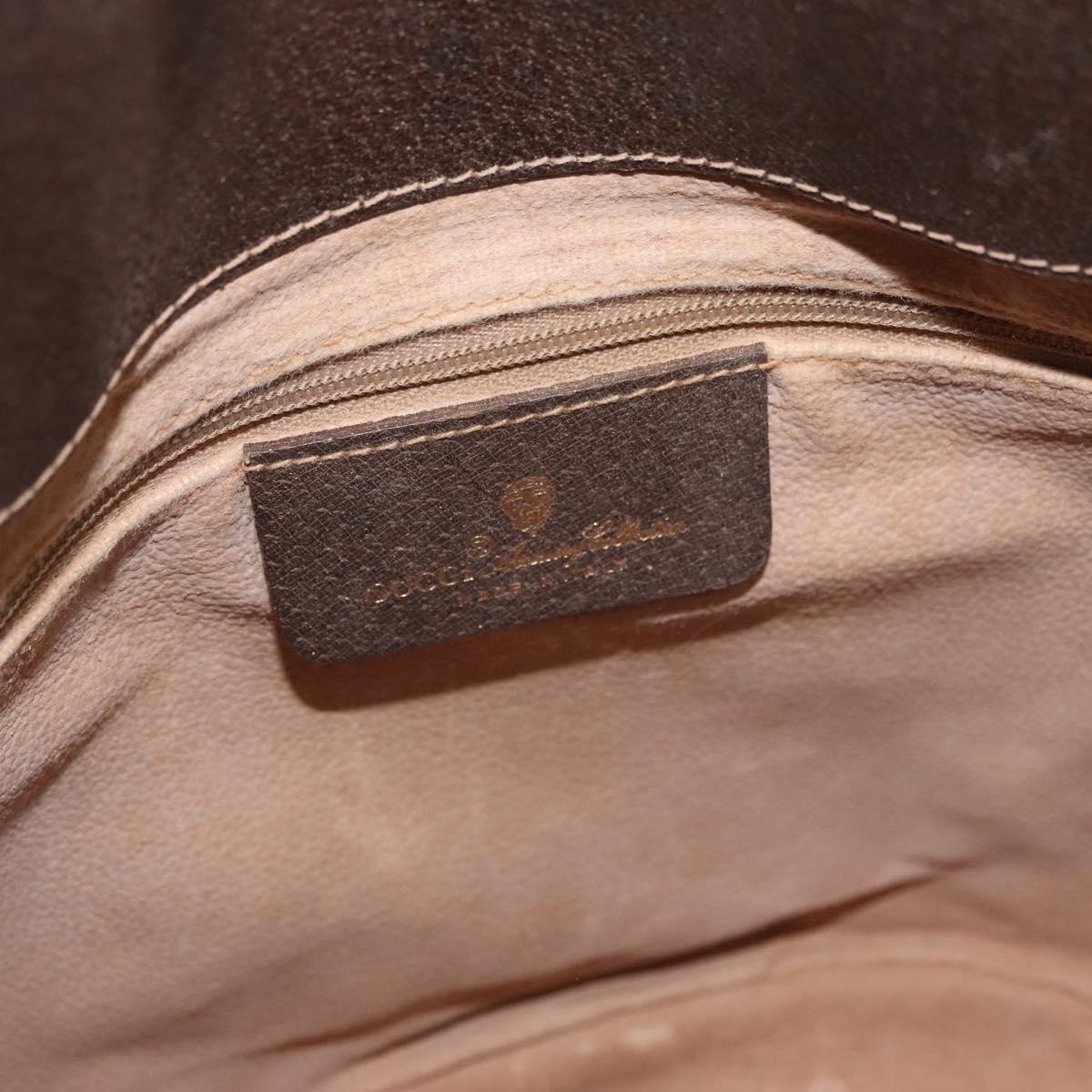 GUCCI GG Supreme Web Sherry Line Bag PVC Beige Gold 40 02 081 Auth bs35338