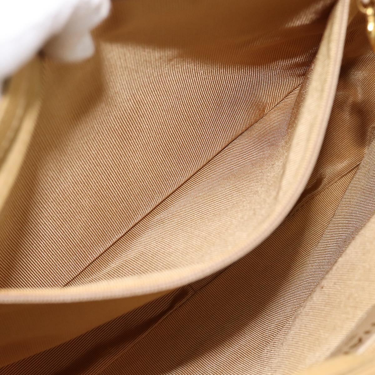 CHANEL Matelasse Tote Bag Patent Leather Beige Gold CC Auth bs35345