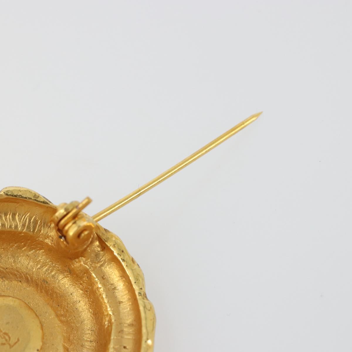 SAINT LAURENT Brooch metal Gold Auth bs35355A