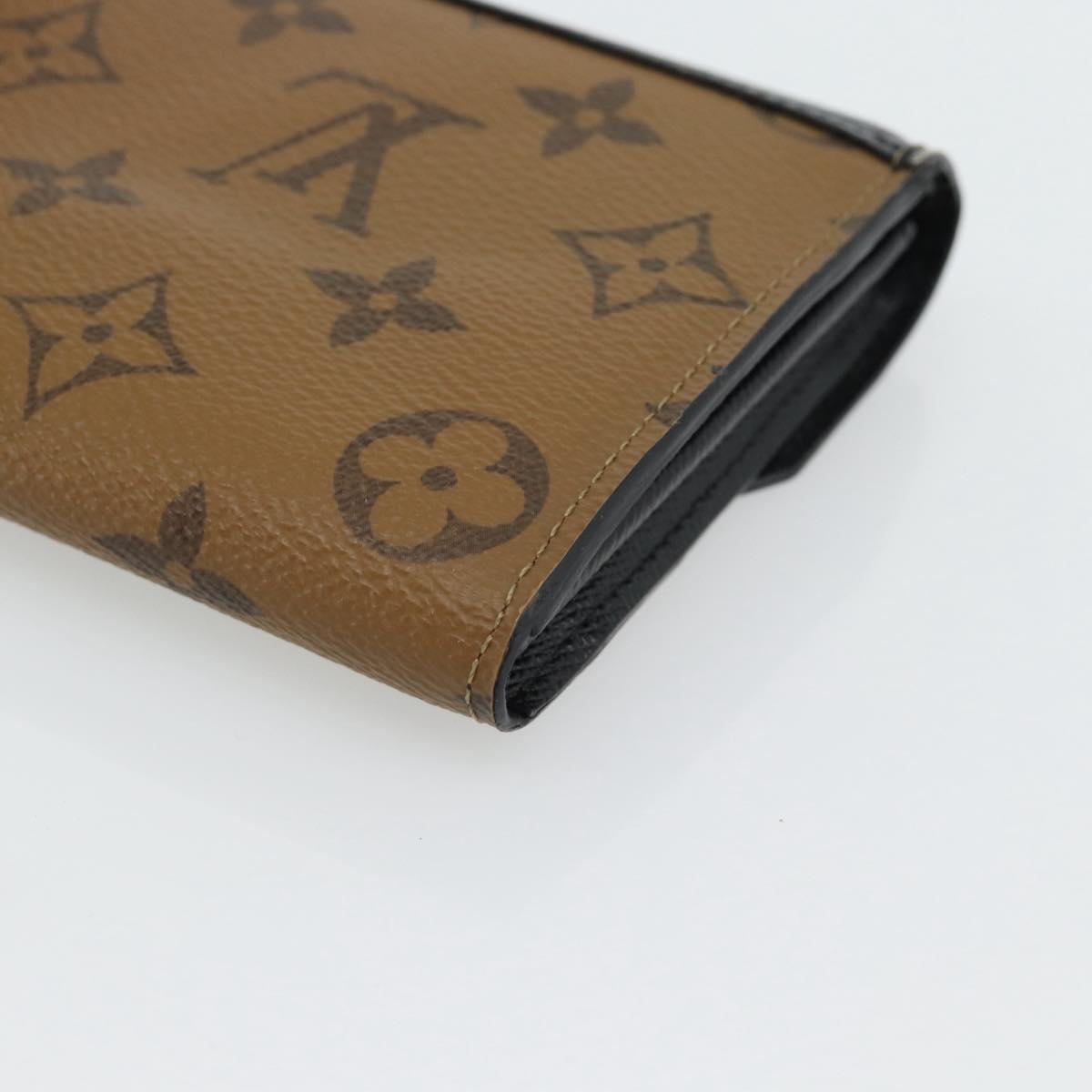 LOUIS VUITTON Monogram Reverse Portefeuille Sarah Wallet M67255 LV Auth bs35359