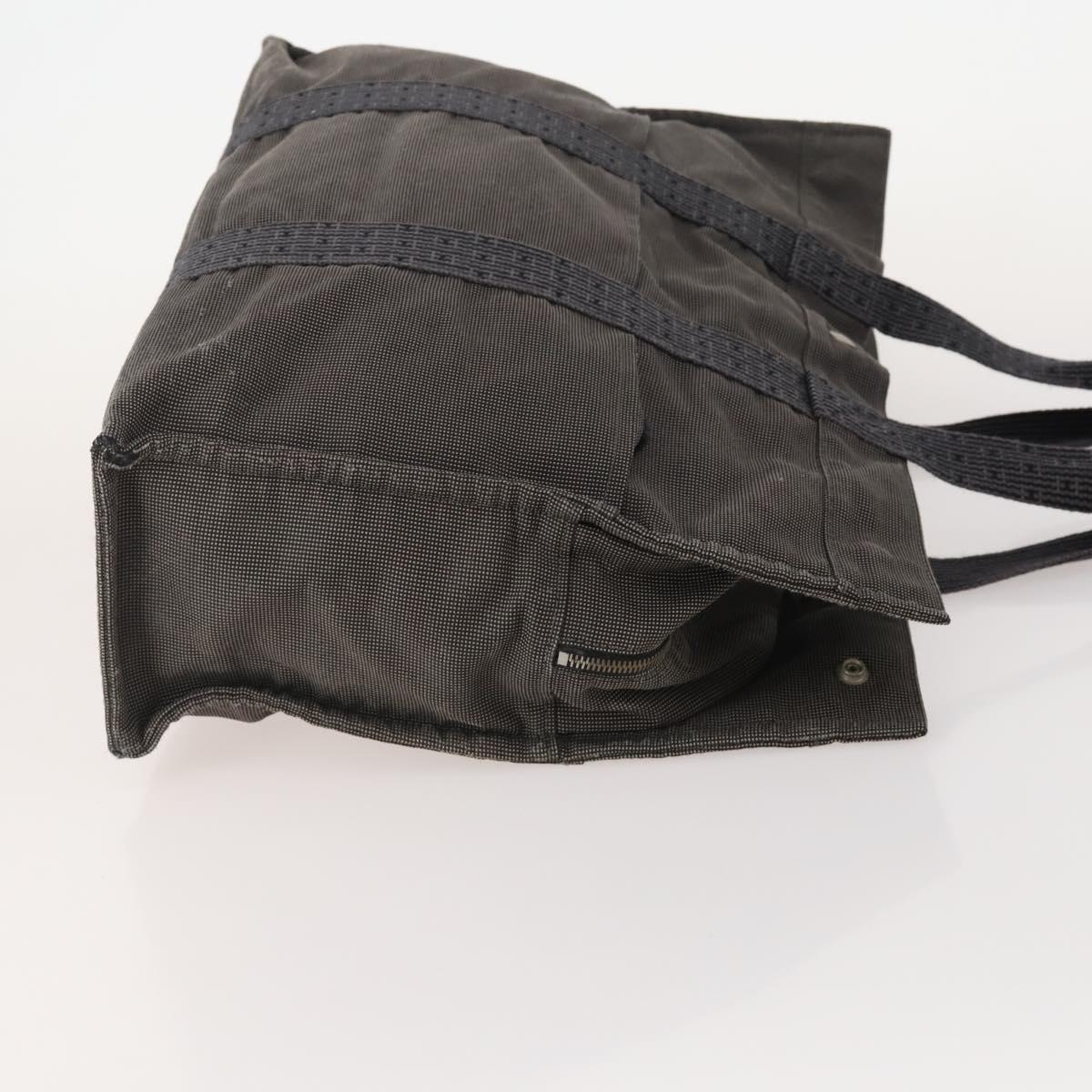 HERMES Hand Bag Canvas 3 Set Gray Black Brown Auth bs35362