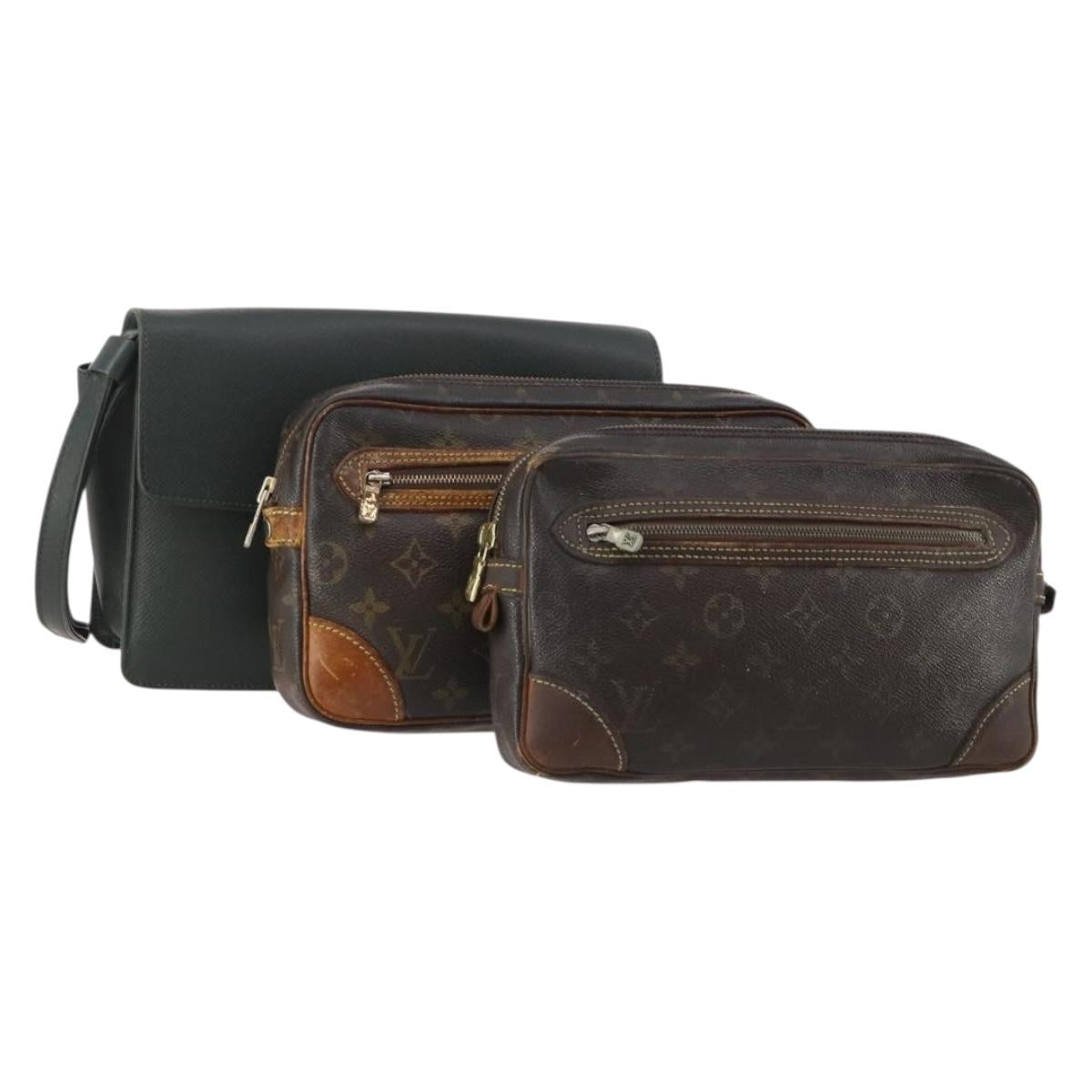 LOUIS VUITTON Monogram Taiga Clutch Bag 3 Set Epicea LV Auth bs35365