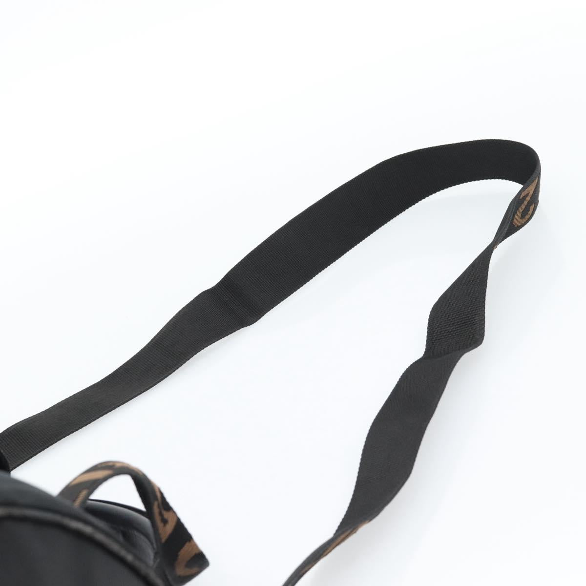 FENDI Hand Bag Canvas 2way Black Gold Auth bs35369