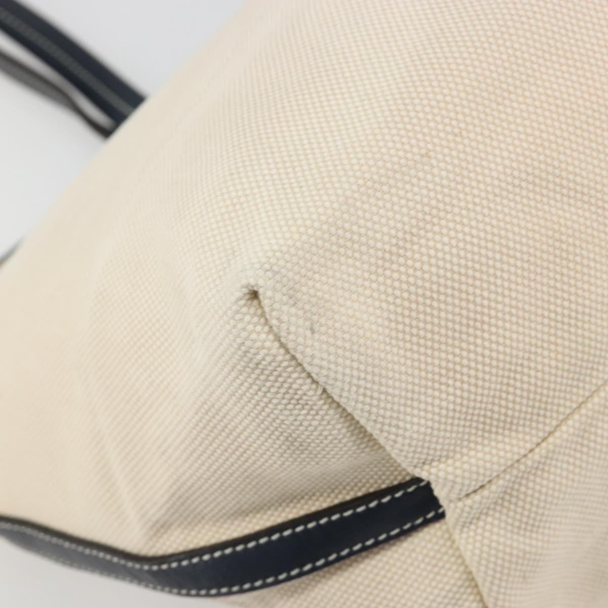Salvatore Ferragamo Tote Bag Canvas White Silver Auth bs35372