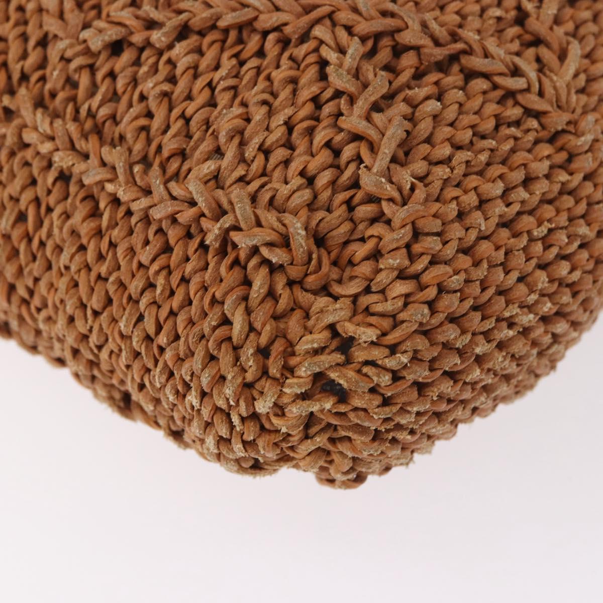 CHANEL Tote Bag Raffia Brown CC Auth bs35379A